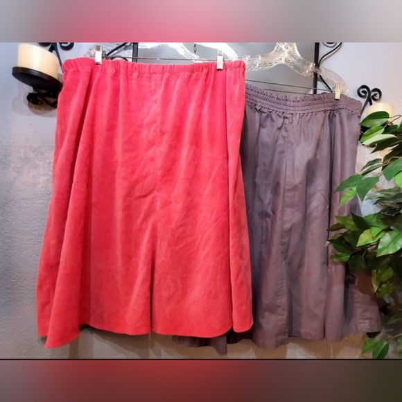 Bundle of 2 Plus size XXL- XXXL Custom Made Skirts / Gray & Velvet Pink Peach - Picture 10 of 10